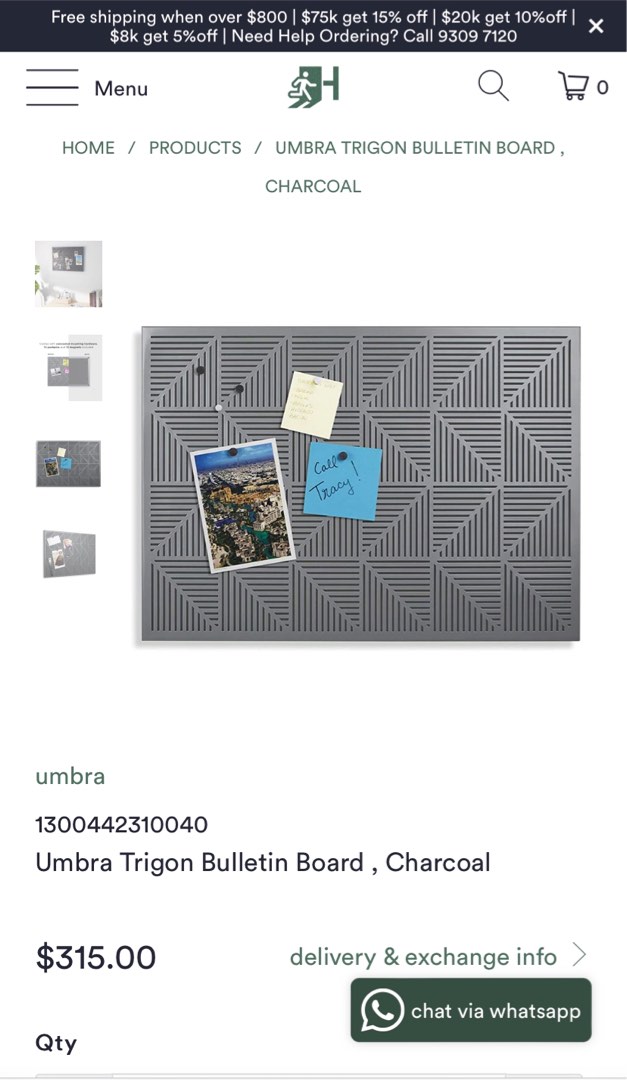 Umbra Trigon Bulletin Board (from Homeless), 傢俬＆家居, 家居裝飾, 牆上裝飾 Carousell