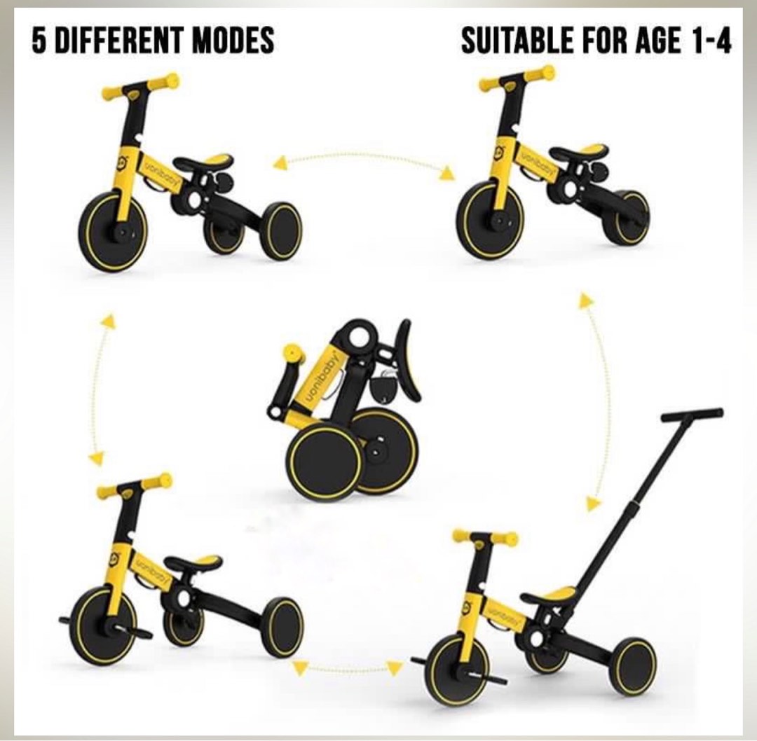 Uonibaby 4 in 1 Tricycle, Babies & Kids, Going Out, Other Babies Going ...