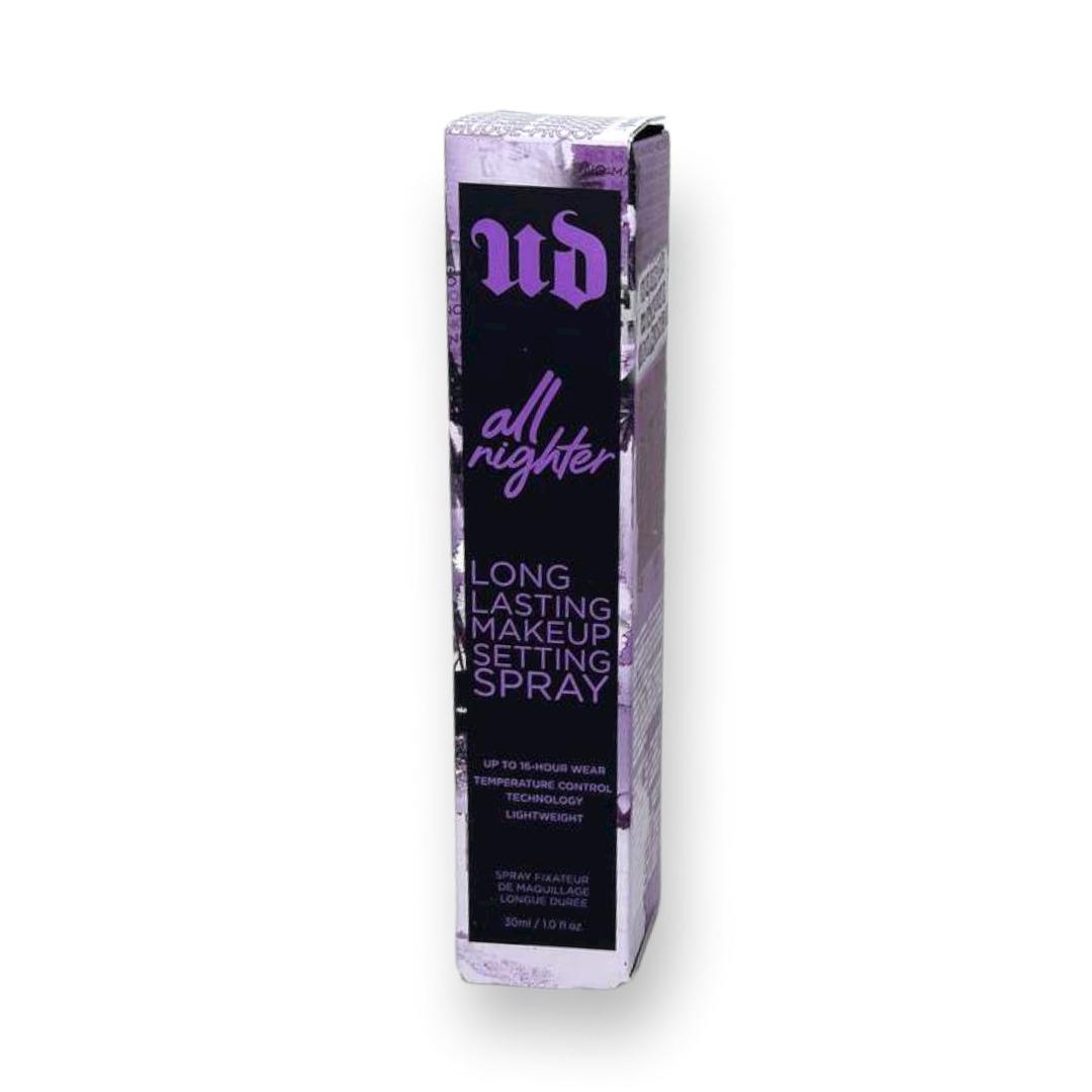 URBAN DECAY All Nighter Long Lasting Makeup Setting Spray (30 ml) (Category: Makeup) located in Quezon City. Submitted by gemaenterprises (Listing ID 1189799503, Image 2). Description: • A weightless, microfine mist made with patented Temperature Control Technology that actually lowers the temperature of your cosmetics to lock your beauty look in place • This setting spray keeps foundation, concealer, eyeshadow, blush, and other facial makeup fro
