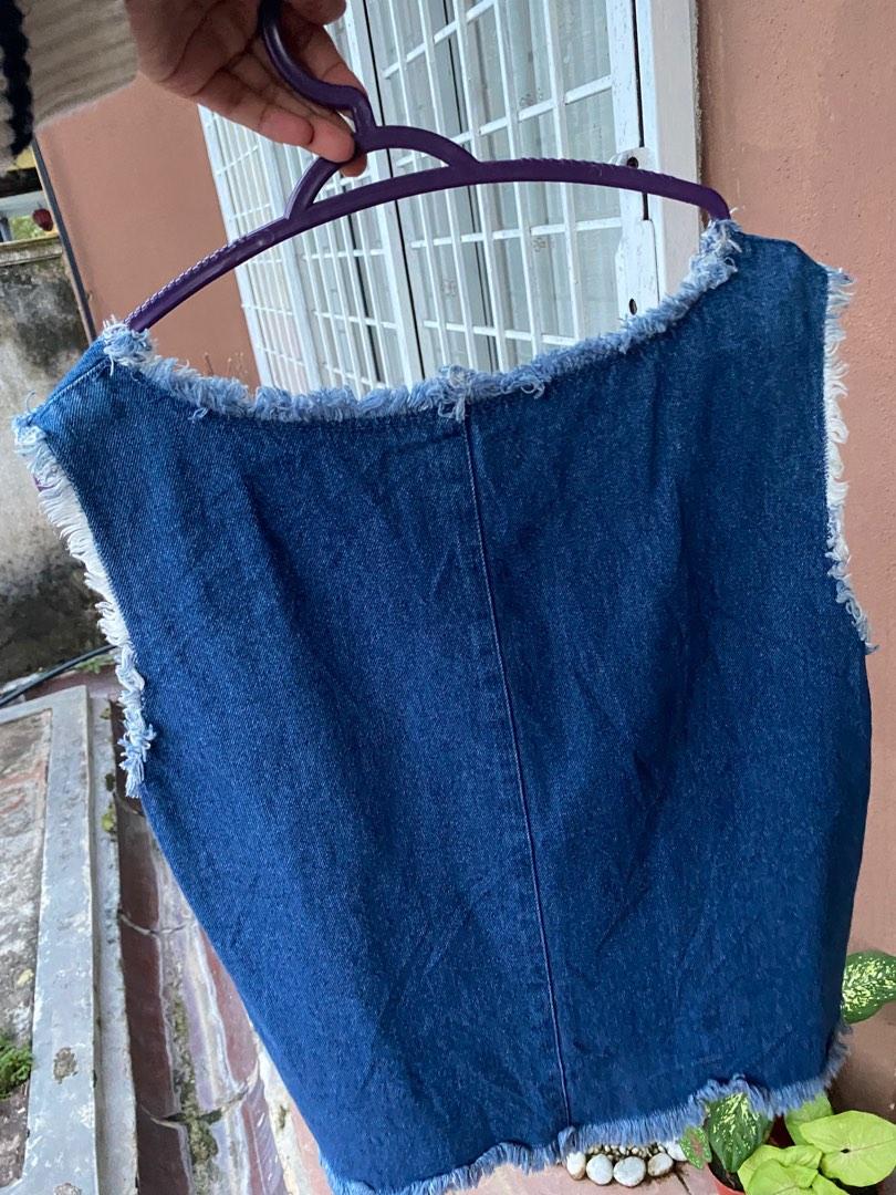 Vintage Jean Vest, Women's Fashion, Coats, Jackets and Outerwear on