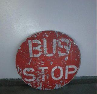 Vintage original Double Sided Metal Bus Stop Sign board ..