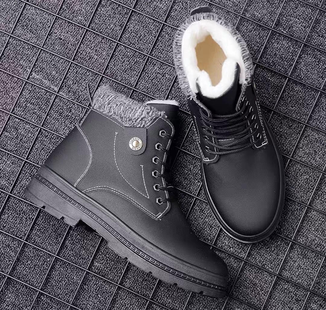Winter Boots For Men With Fleece Water Proof, Men's Fashion, Footwear