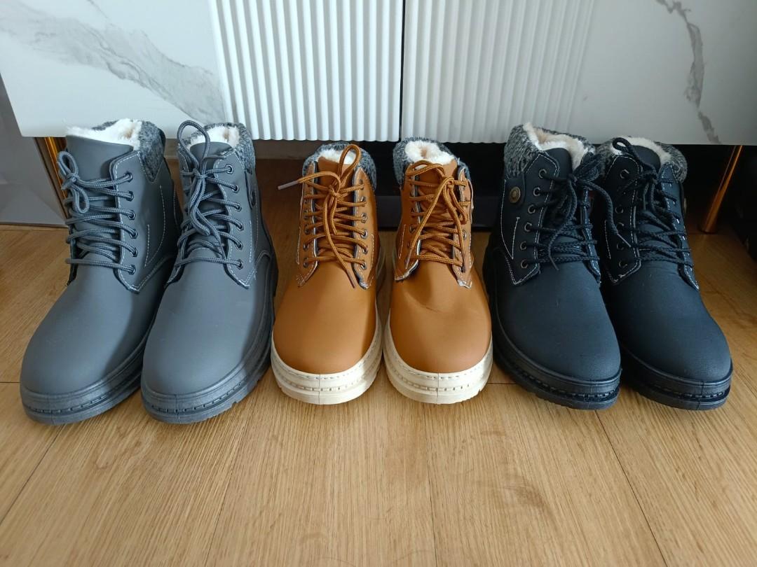 Winter Boots For Men With Fleece Water Proof, Men's Fashion, Footwear