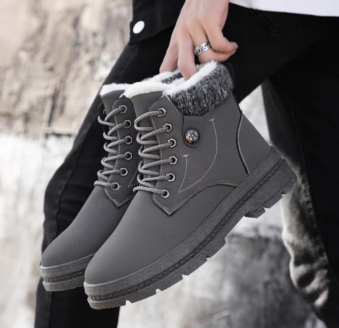 Winter Boots For Men With Fleece Water Proof, Men's Fashion, Footwear