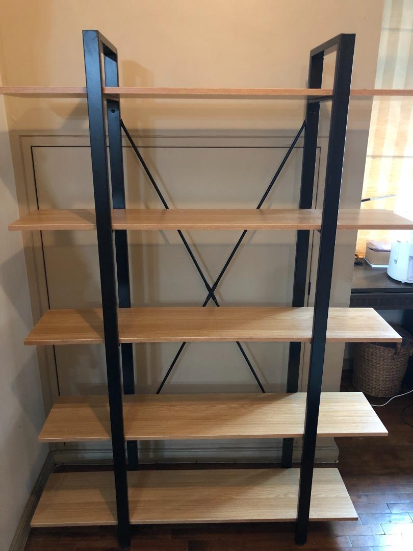 Wooden Shelf With Metal Frame, Furniture & Home Living, Office