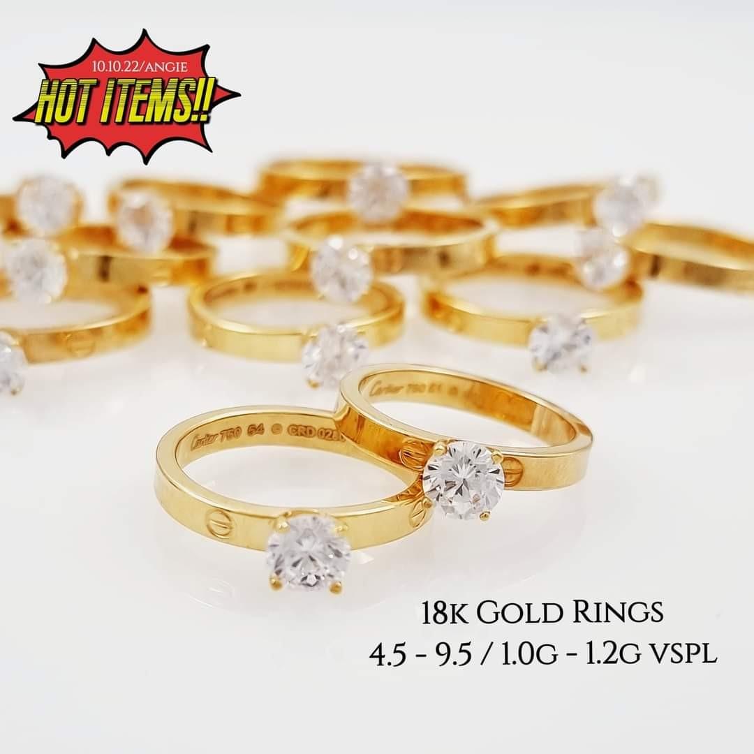 18K Saudi Gold Cartier Engagement Ring (Category: Rings) located in Manila. Submitted by RealGoldPawnable18K21K24K (Listing ID 1190105511, Image 1). Description: For those interested, Please Read: 🔵 CHECK MY REVIEWS IF YOU DOUBT‼️☺️ 🔴 LEGIT GOLD SELLER w/ DTI Permit Registered📃 ⚫ FYI, All items is based on PER PIECE not Per Gram‼️ ❌ NO MEET UP/NO COD/NO COP ❌ NO CANCELLATION OF ORDER ONCE THE ORDER IS PLACED ❌ ❌ STRICTLY NO RETURN & NO EXCHANG