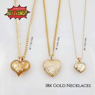 18K Saudi Gold Heart Necklace