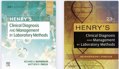 24th and 23rd edition Henry’s Clinica Diagnosis and Management by Laboratory Methods pdf