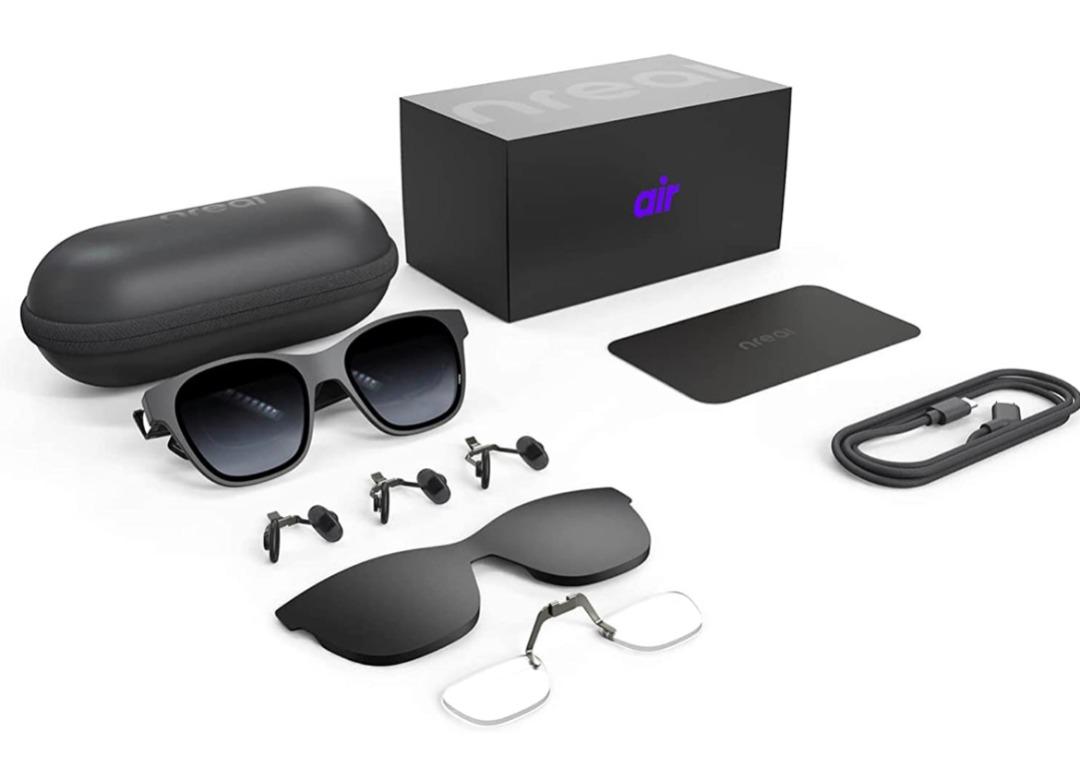一套2件) 2022最新Nreal Air AR Glasses連Adopter (擴充實景眼鏡