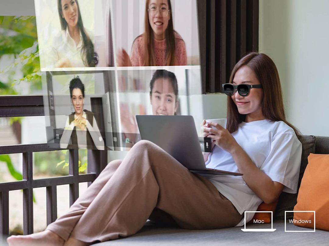 一套2件) 2022最新Nreal Air AR Glasses連Adopter (擴充實景眼鏡