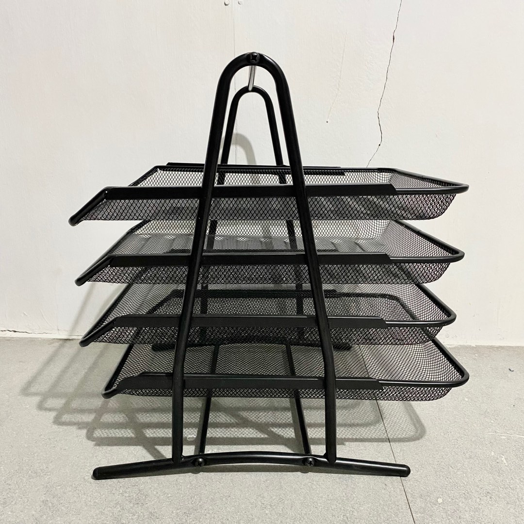 4 Layer Desk File Organizer Document Paper Tray Magazine Rack, Hobbies ...