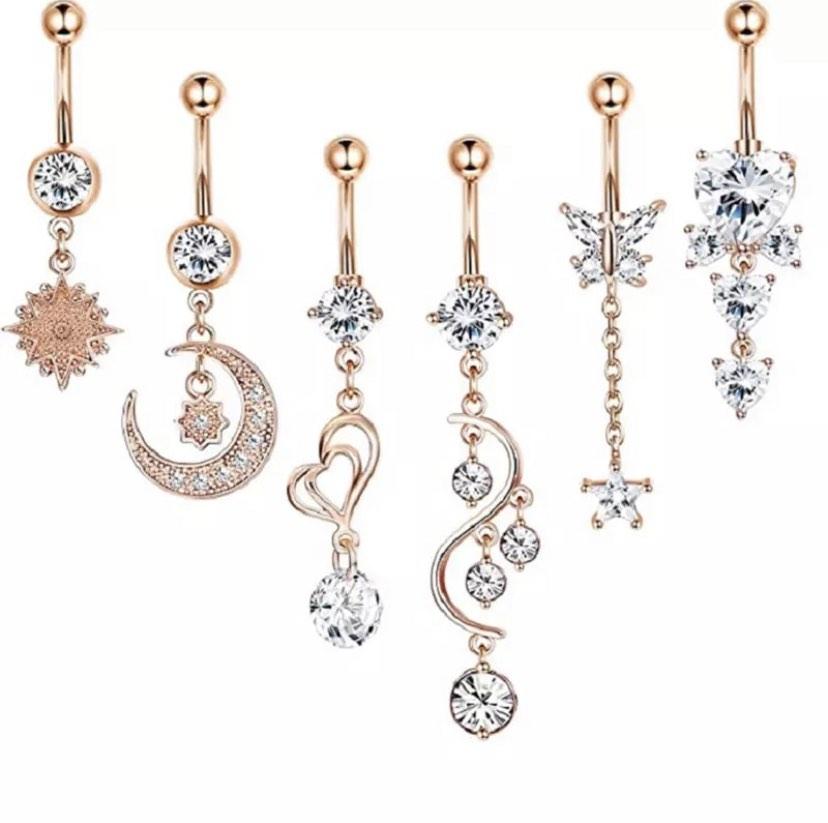 Real rose gold belly button rings store