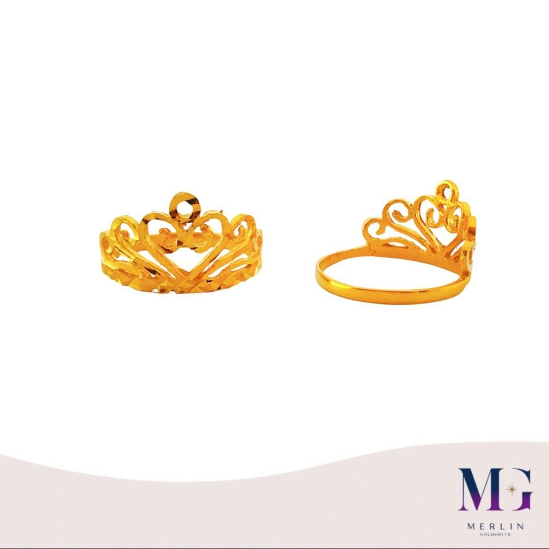 916 Gold Princess Crown Ring Women s Fashion Jewelry