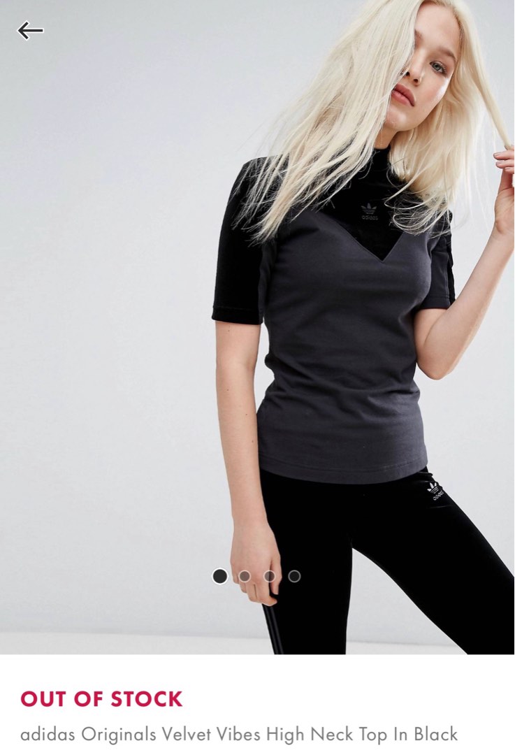 Adidas black shop velvet top