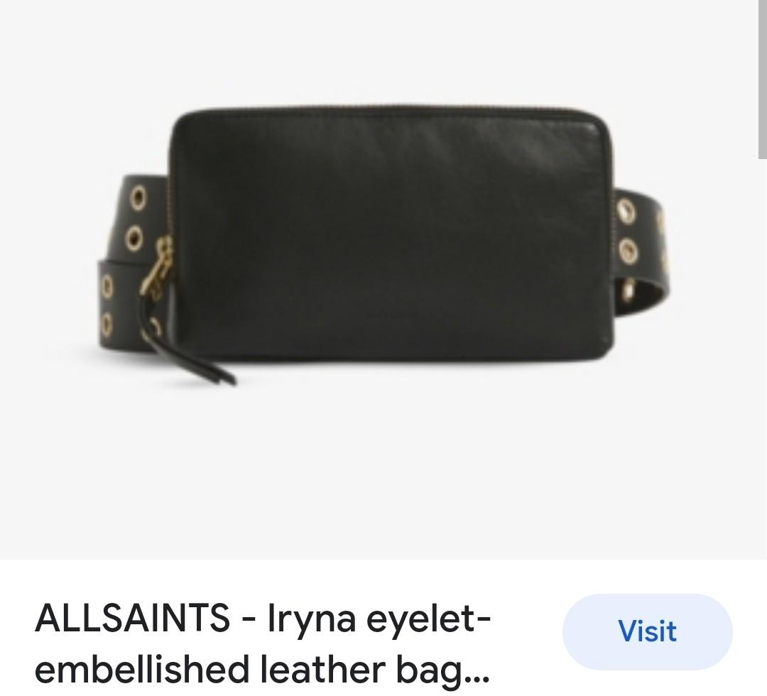 AllSaints Iryna eyelet embellished Leather Belt Bag BLACK