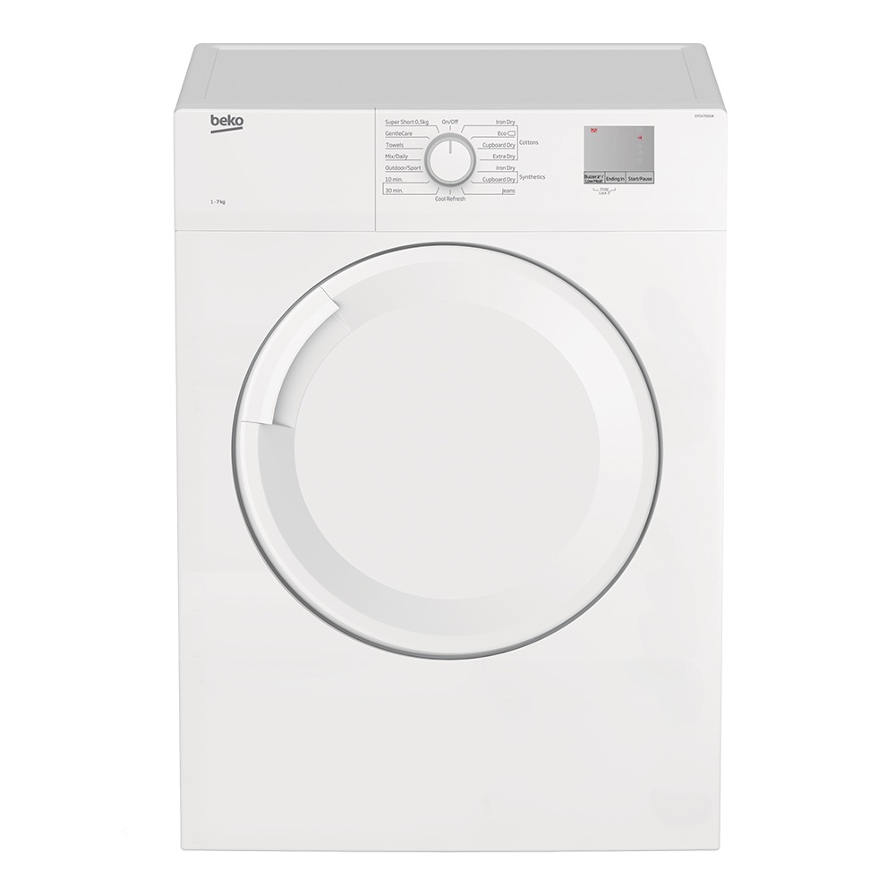 BEKO 7KG AIR VENTED DRYER DTGV7001W, TV & Home Appliances, Washing