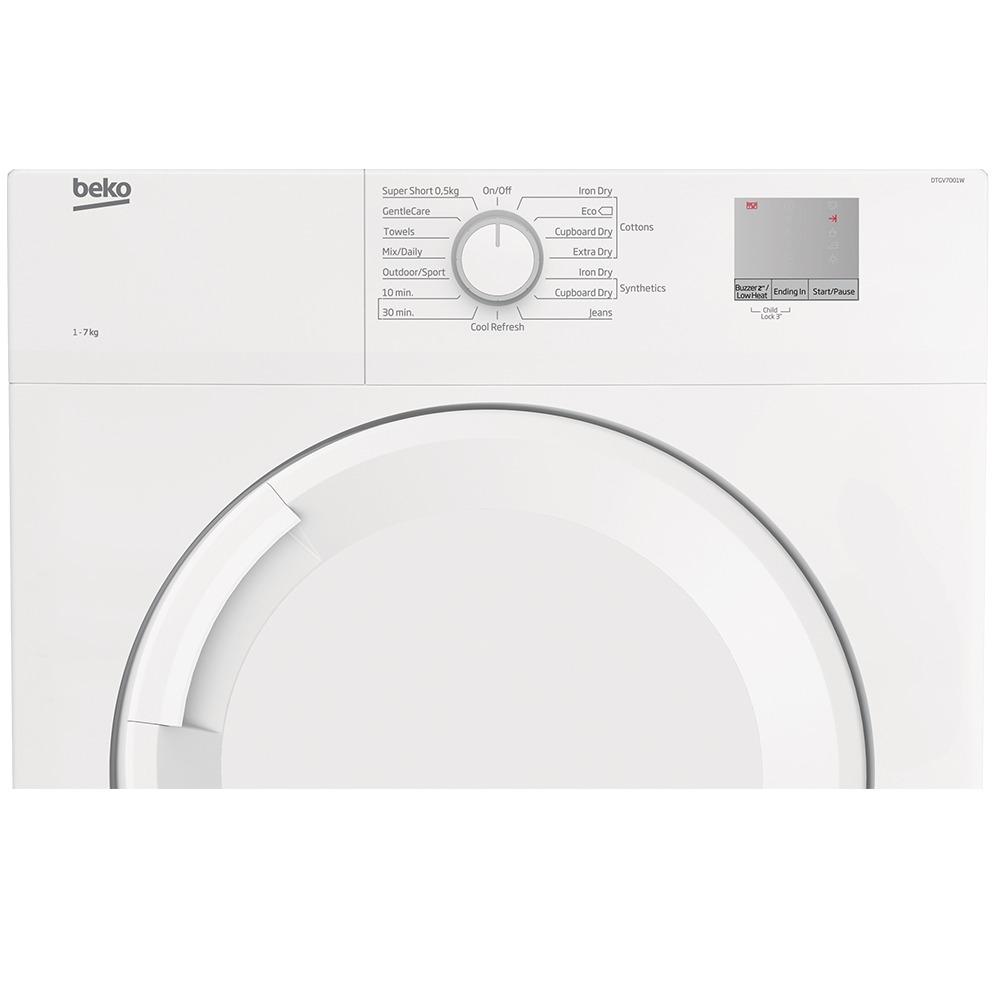 BEKO 7KG AIR VENTED DRYER DTGV7001W, TV & Home Appliances, Washing