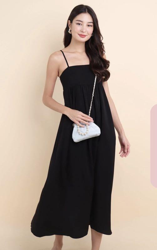 BELLA BABYDOLL MAXI DRESS IN BLACK, Women's Fashion, Dresses & Sets, Dresses on Carousell