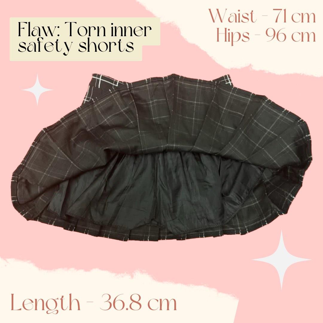 *FREEBIE* Black Grid Pattern Pleated Skirt (Category: Skirts) located in Valenzuela. Submitted by cinnameow (Listing ID 1186015293, Image 2). Description: Avail this freebie when you buy any item from my shop. Just tell me if you want it included in the package! ♡ Best fits M, will be a little tight for L Length - 36.8 cm / 14.5 in Waist - 71 cm / 28 in Hips - 96 cm / 37.7 in Flaws: Torn inner safety shorts and ripped seam near zipper, but unnoti