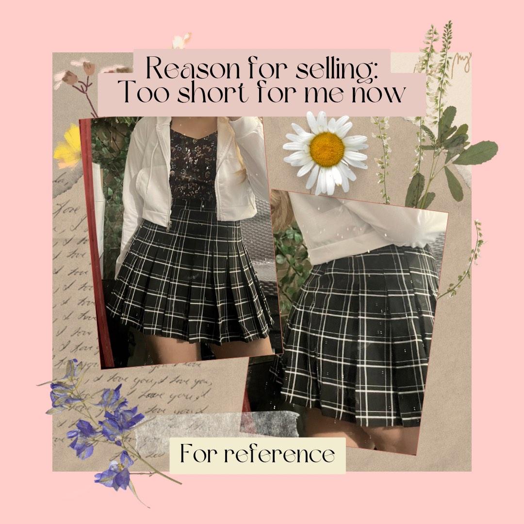 *FREEBIE* Black Grid Pattern Pleated Skirt (Category: Skirts) located in Valenzuela. Submitted by cinnameow (Listing ID 1186015293, Image 3). Description: Avail this freebie when you buy any item from my shop. Just tell me if you want it included in the package! ♡ Best fits M, will be a little tight for L Length - 36.8 cm / 14.5 in Waist - 71 cm / 28 in Hips - 96 cm / 37.7 in Flaws: Torn inner safety shorts and ripped seam near zipper, but unnoti