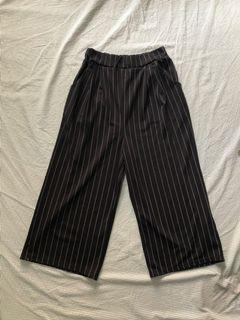 Black striped culottes L