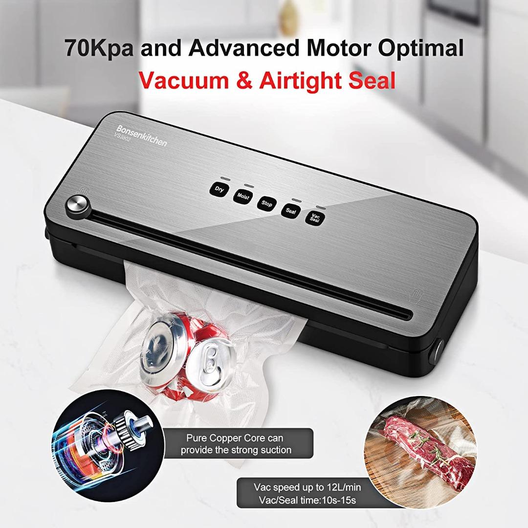 食物抽真空機 Bonsenkitchen Vacuum Sealer with Builtin Cutter & Roll Bag