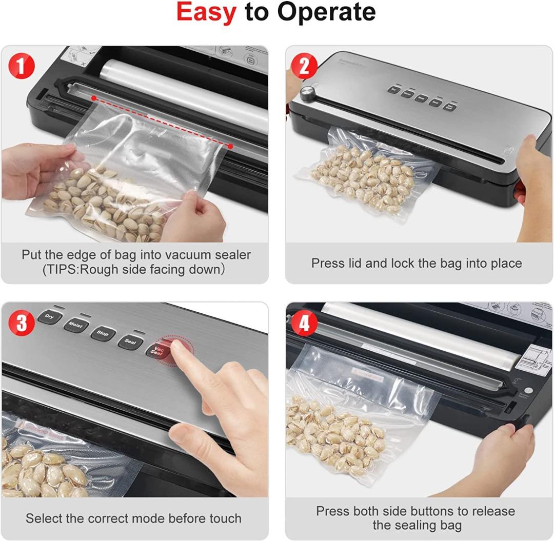 食物抽真空機 Bonsenkitchen Vacuum Sealer with Builtin Cutter & Roll Bag