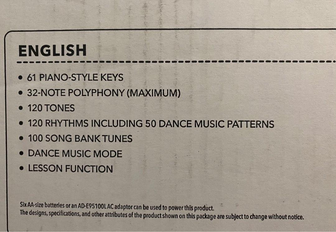 Casio ctk 1550 top specifications