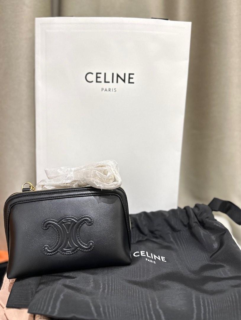 Shop CELINE Clutch on Chain Cuir triomphe in smooth calfskin (10E383DR8) by  LondonMall