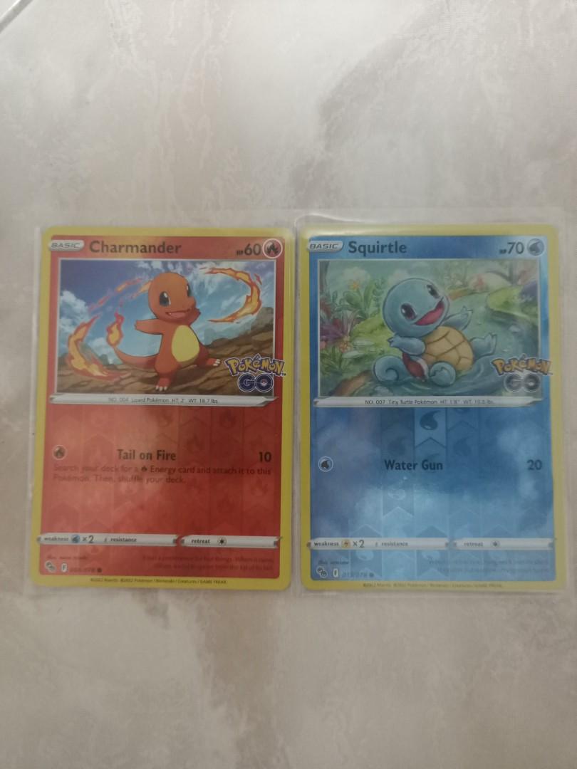Charmander Holofoil and Squirtle Reverse Holofoil Pokemon Go TCG