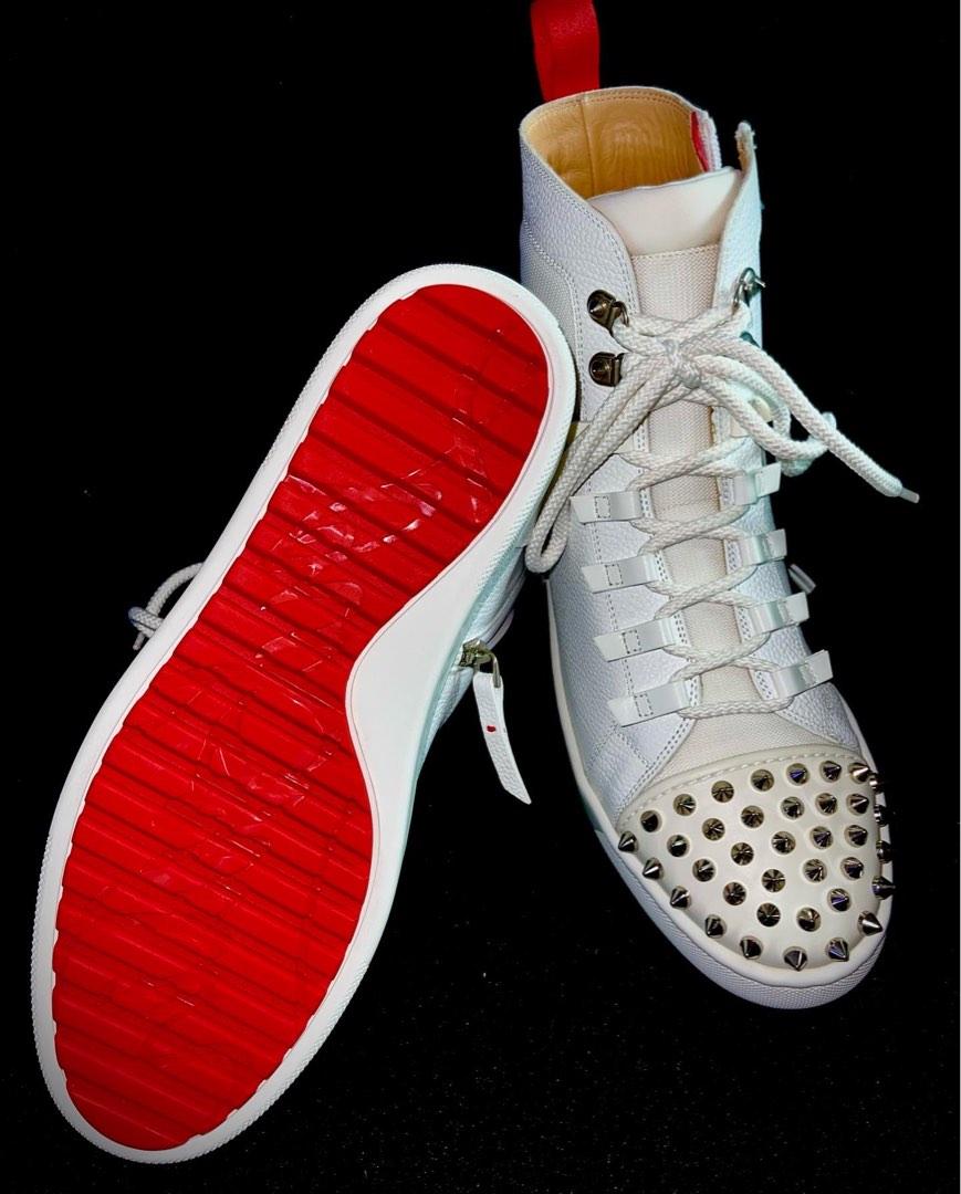 Christian Louboutin Spiked Leather High Trainers Men s Fashion