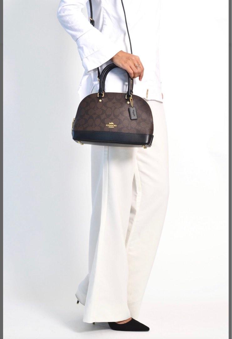 Coach Mini Sierra Satchel Signature Brown Black, Women's Fashion, Bags &  Wallets, Cross-body Bags on Carousell