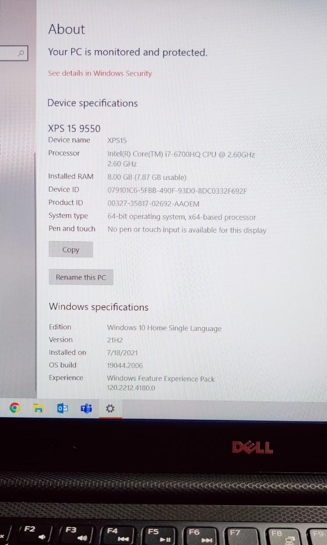 Dell XPS 15 Laptop Notebook (almost new) (Category: Laptops & Notebooks) located in Makati City. Submitted by franco31 (Listing ID 1190079734, Image 2). Description: - Laptop in Mint condition. - Dbrand fiber carbon skin - Read the specs in the picture. - Never been upgraded, open or repaired. - Backup laptop only and seldomly used. - Complete with power adaptor.