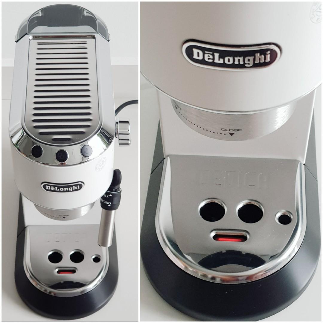[SALE] De'Longhi Dedica Pump Espresso Coffee Maker Machine EC685.W Matte White Metallic Chrome
