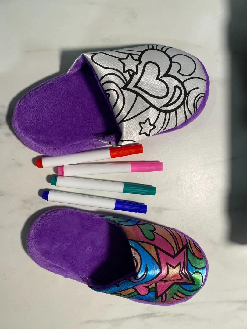 DIY kids craft bedroom slipper colouring, birthday gift kids craft ...