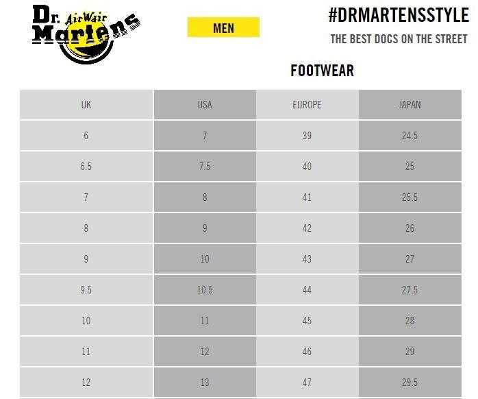 Docmart Dr.Martens AirWair 10 Hole Size 42 Black insole 26 5cm