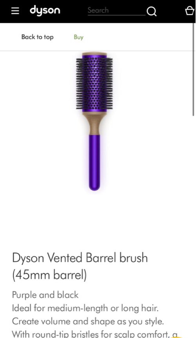 Dyson Vented Barrel brush (45mm barrel), Beauty & Personal Care, Hair