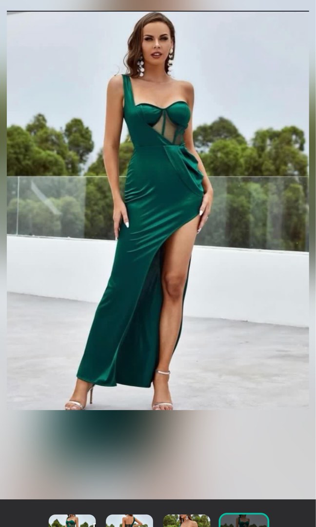 Emerald Green Dress, Women's Fashion, Dresses & Sets, Evening dresses &  gowns on Carousell