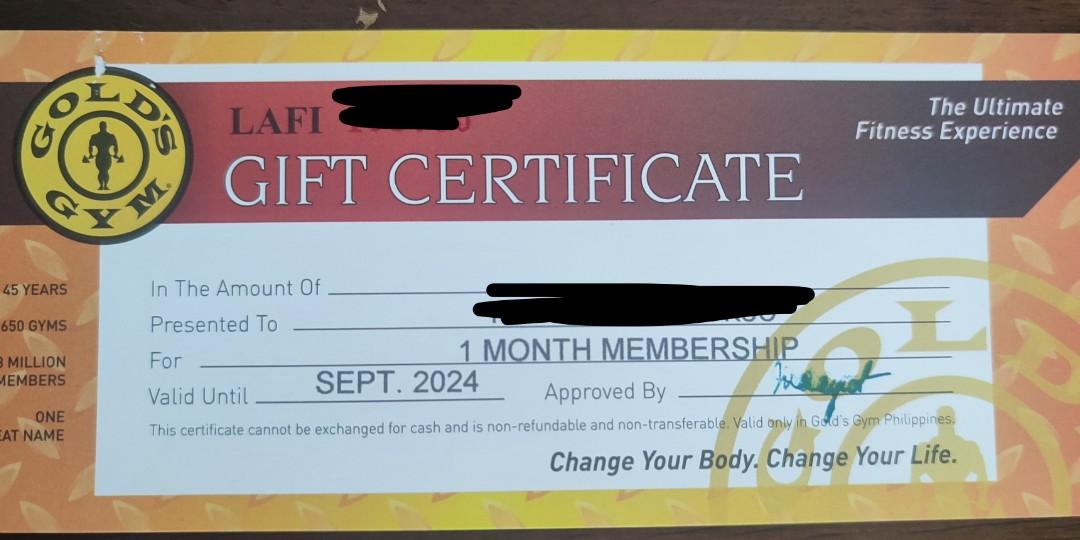 Gold's Gym Membership, Tickets & Vouchers, Vouchers on Carousell