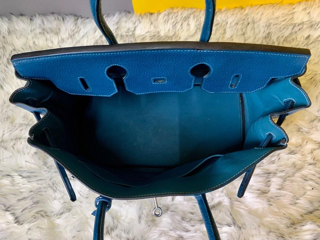 Birkin 35 Blue Jean Colour in Togo Leather with palladium hardware. Hermès.  2006., Handbags and Accessories Online, Ecommerce Retail