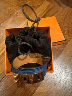 Bleu Electrique Hermes Alligator Collier de Chien PHW - It's All Goode