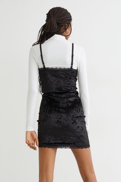 H&M Velvet Lace Ribbed Trim Dress Black Size S, Women's Fashion, Dresses & Sets, Dresses on Carousell H&M Velvet Lace Ribbed Trim Dress Black Size S, Women's Fashion, Dresses & Sets, Dresses on Carousell