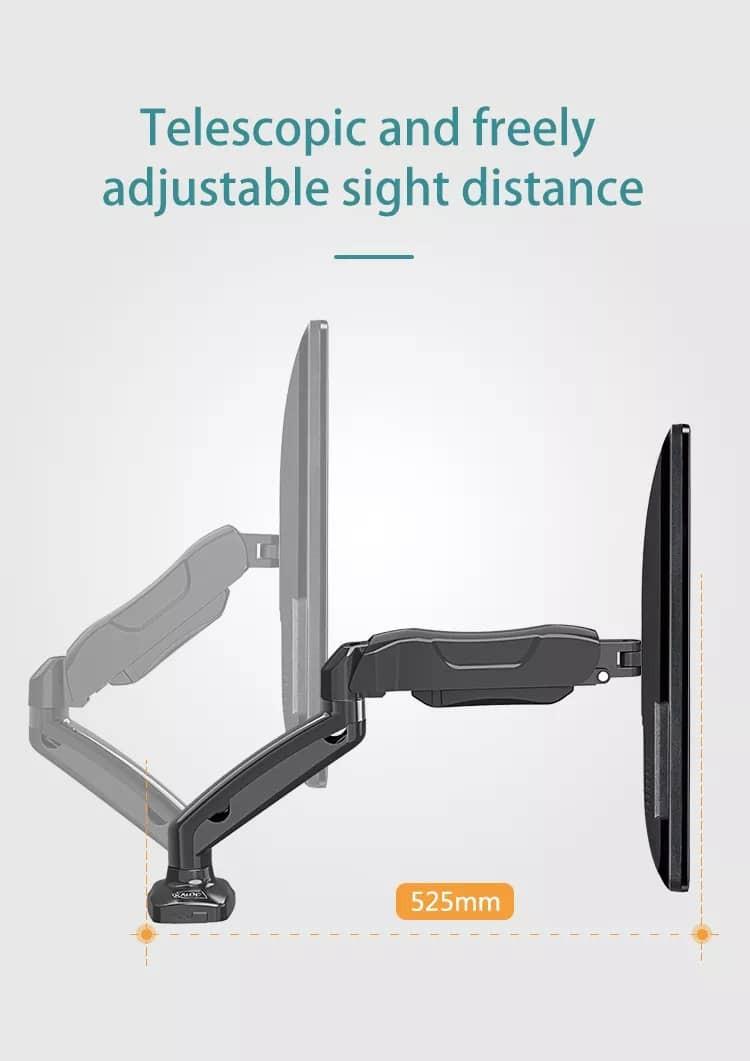 Kaloc Ds100 Ds90 Monitor Mount, Height Adjustable Monitor Arm, Single Monitor Stand with Full