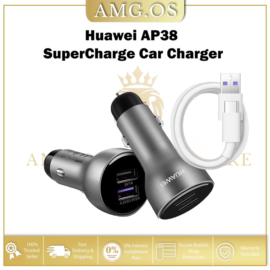 HUAWEI Original SuperCharge Car Charger 22.5w FREE TypeC Cable (AP38
