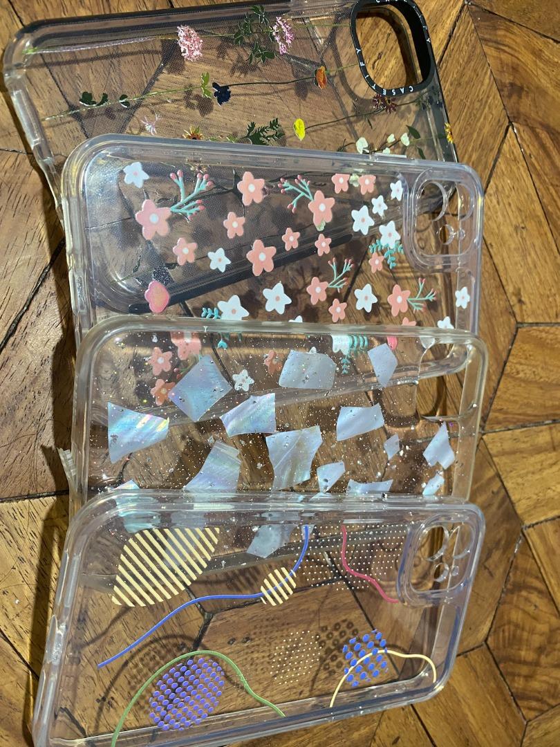 Iphone 11 clear minimalist prints case bundle (Category: Cases & Sleeves) located in Manila. Submitted by nikshop. (Listing ID 1190076299, Image 1). Description: Lightly used cases for iPhone 11🤍 No visible discolorations & yellowing. Item will be cleaned and disinfected prior to delivery✨ Pm me for further details/Questions🤗.