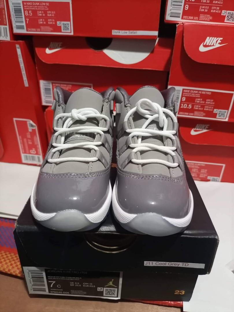 Jordan 11 cool grey toddler hot sale