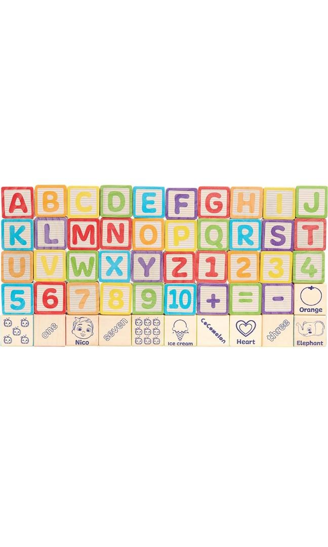 Just Play Cocomelon Wooden Abc 123 Blocks Wooden Puzzle, Babies & Kids