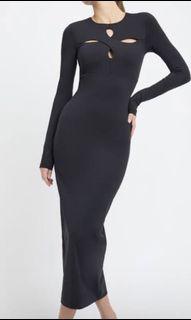 Kookai size 1 ( 10aus) black midi dress Bnwt