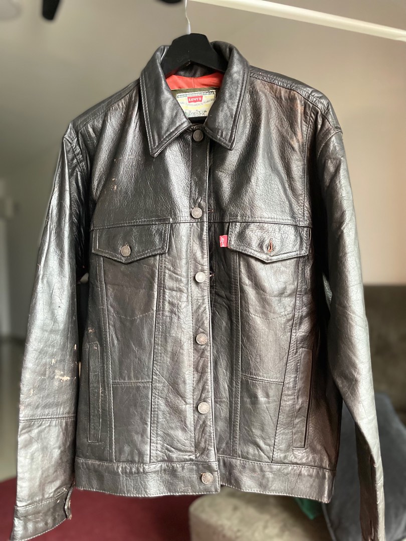 Levis Leather Jacket, Men's Fashion, Coats, Jackets and Outerwear on  Carousell