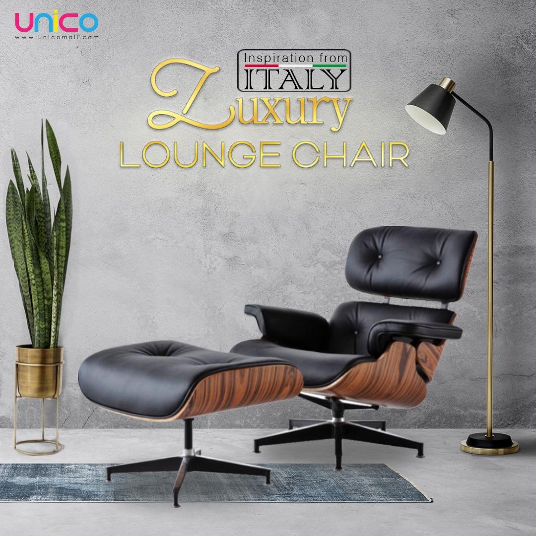 LUXURY INDOOR SWIVEL LEATHER LOUNGE CHAIR, Furniture & Home Living